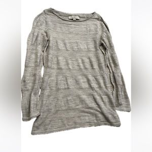 Ann Taylor Loft Beige/ Gray Long Sleeve Tee Medium
